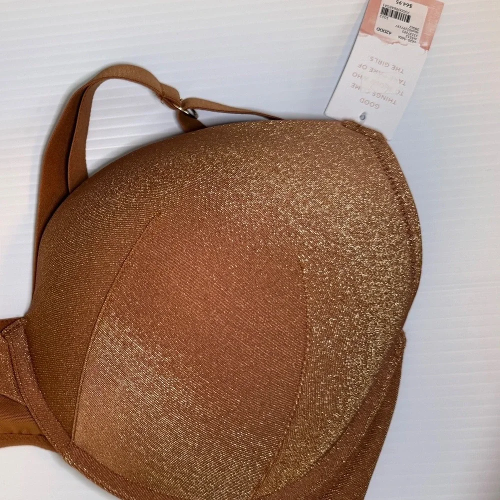 NWT Cacique Modern Collection Boost Plunge Bra Copper‎ Sparkle 42DDD